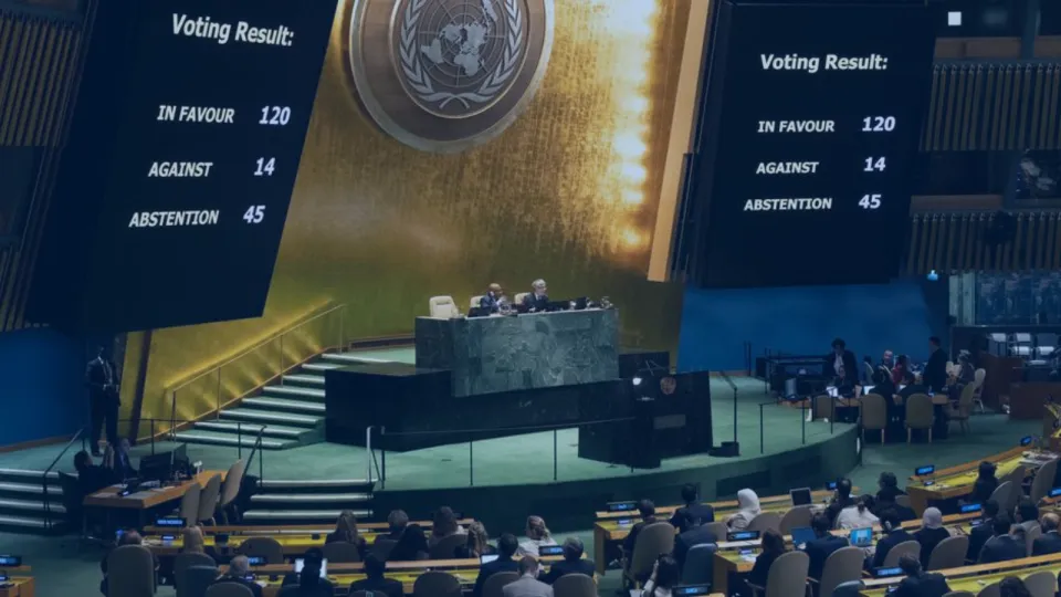 UN vote on 10th ESS Resolution in October 2023. Credit: UN Photo/Evan Schneider